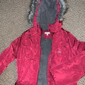 Calvin Klein Magenta Girls Long Jacket